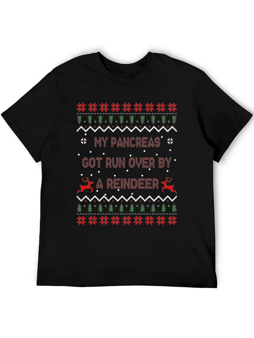 My Pancreas Reindeer Run Ugly Christmas T-Shirt product image 5