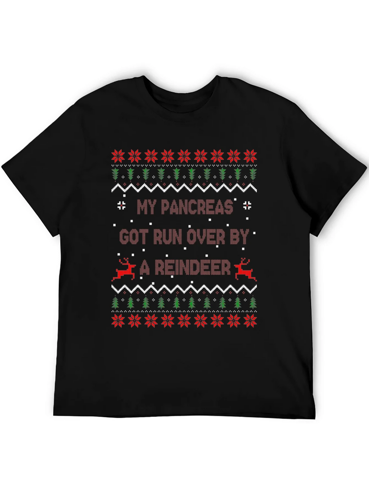 My Pancreas Reindeer Run Ugly Christmas T-Shirt product image 5