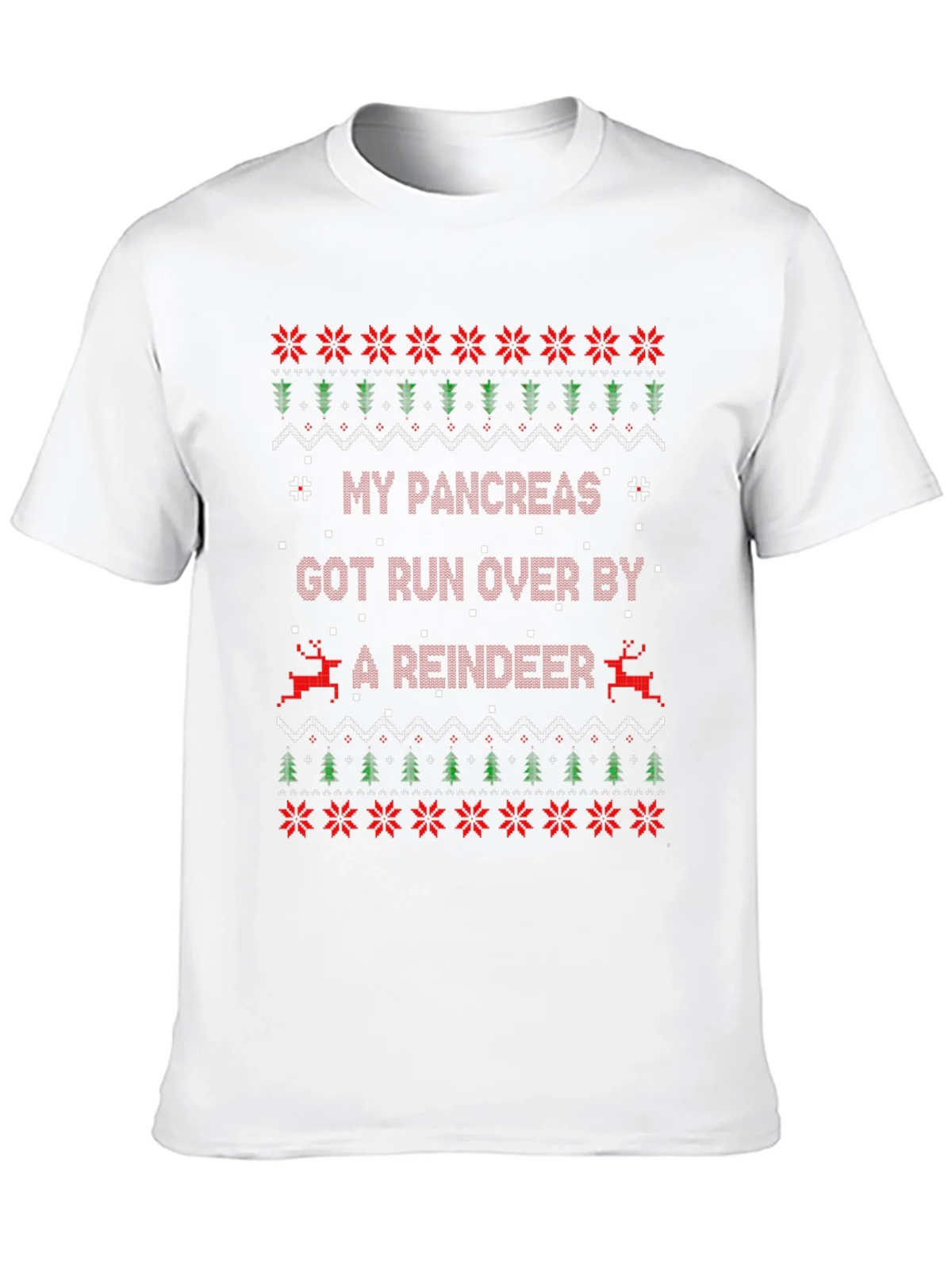 My Pancreas Reindeer Run Ugly Christmas T-Shirt product image 9