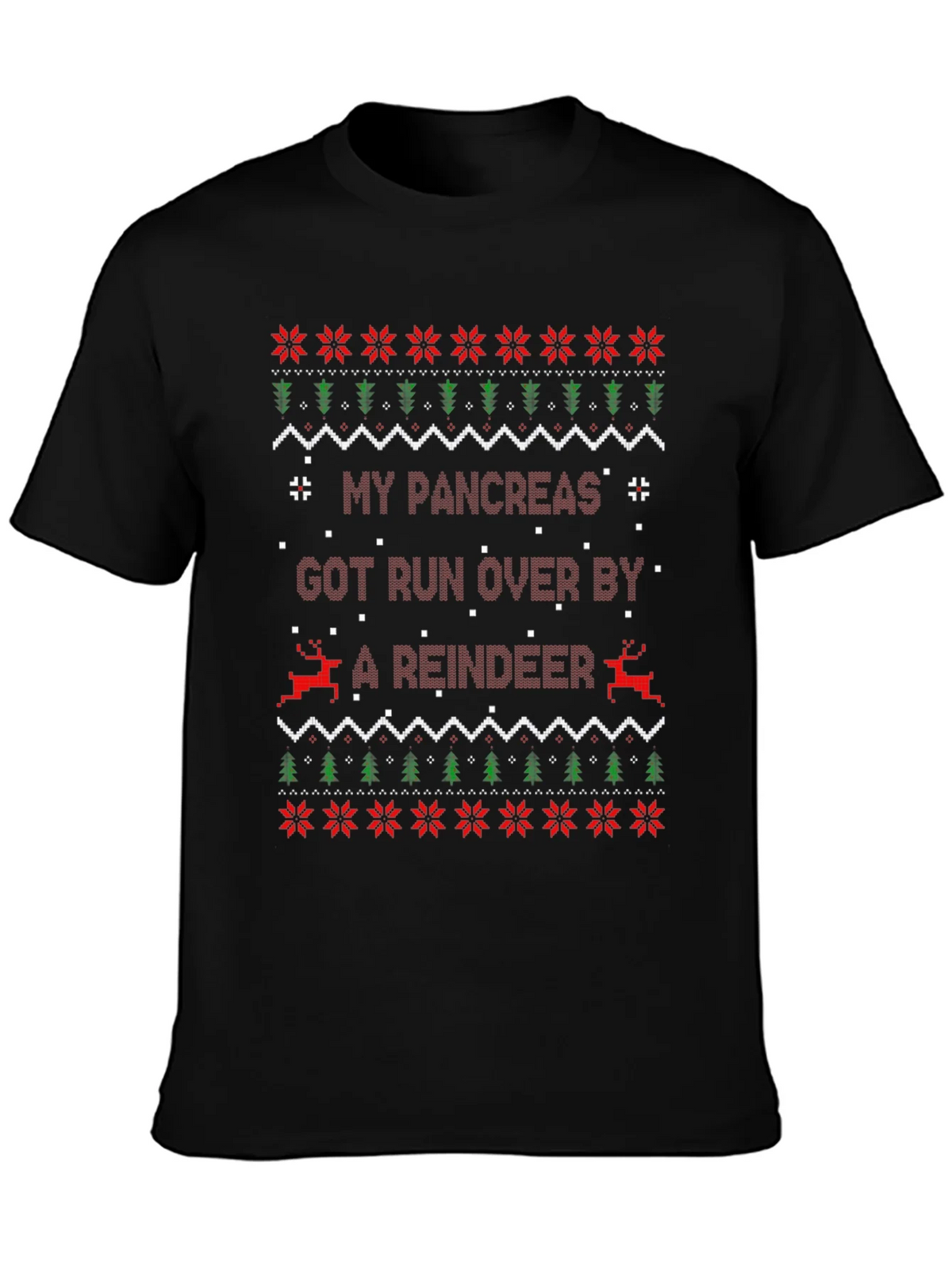 My Pancreas Reindeer Run Ugly Christmas T-Shirt product image 3