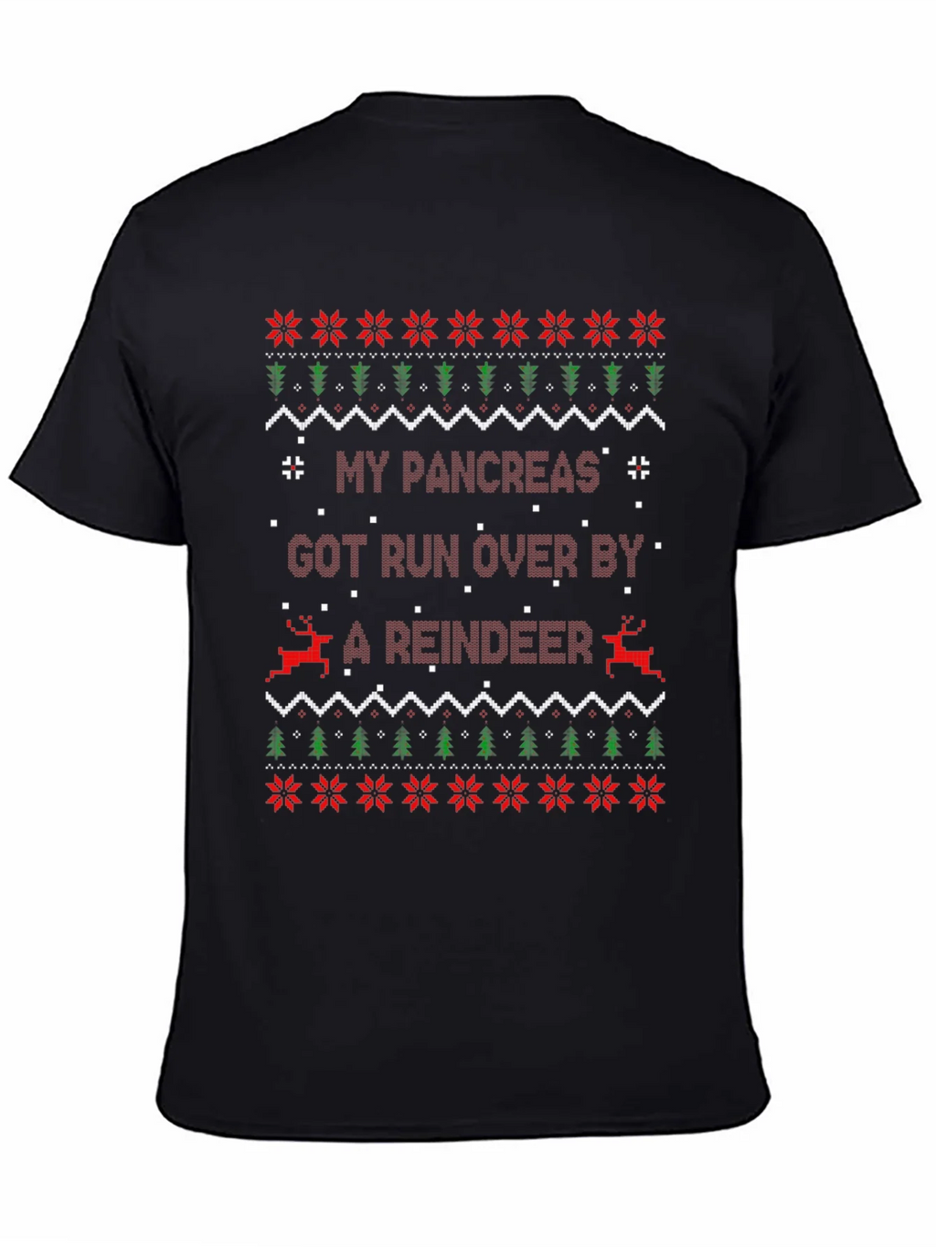 My Pancreas Reindeer Run Ugly Christmas T-Shirt product image 4