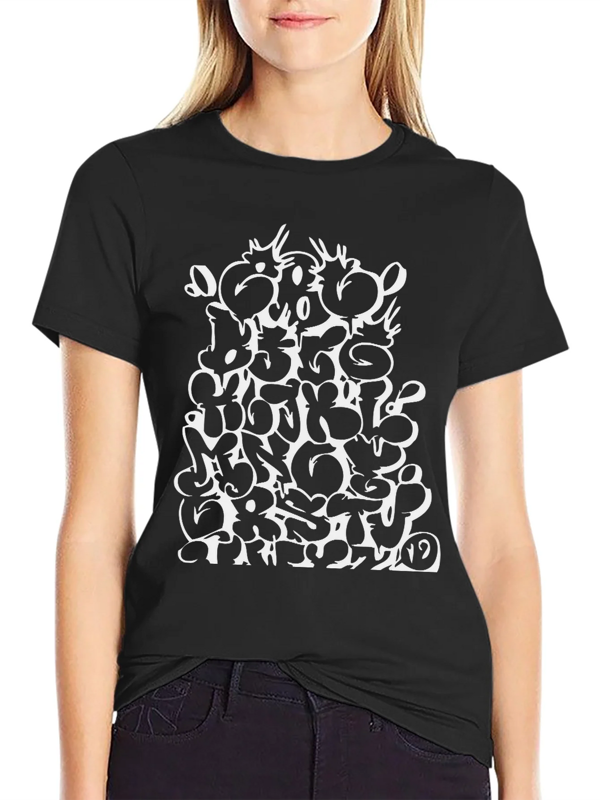 Abstract Graphic Print T-Shirt - Black product image 2