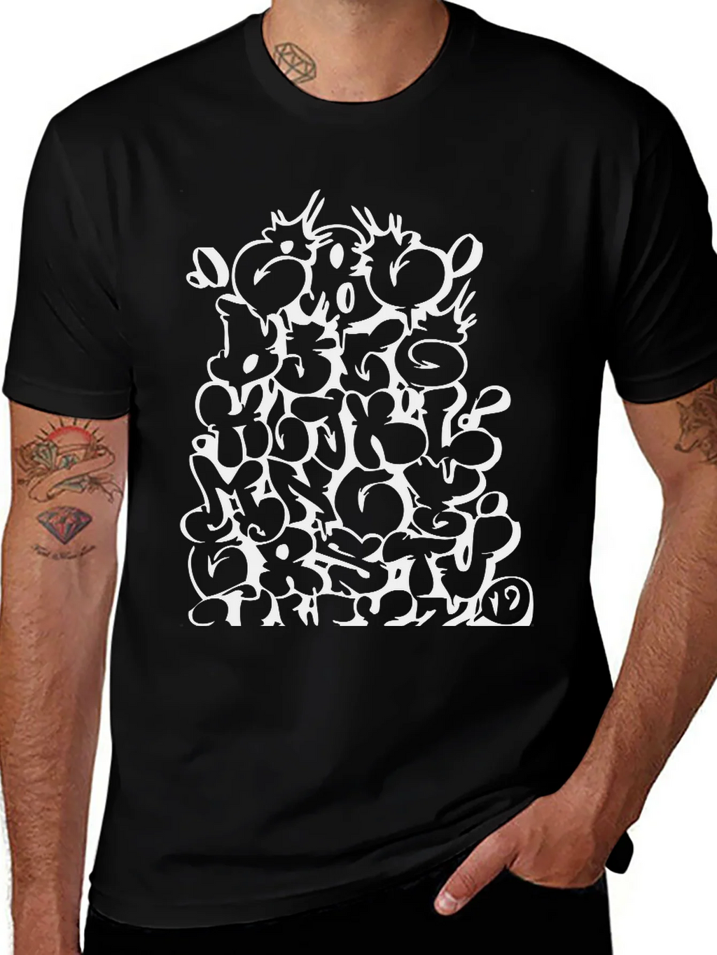 Abstract Graphic Print T-Shirt - Black product image 1
