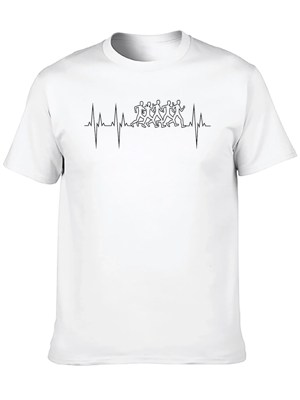 Runner Heartbeat T-Shirt - Black Graphic Tee product image 9