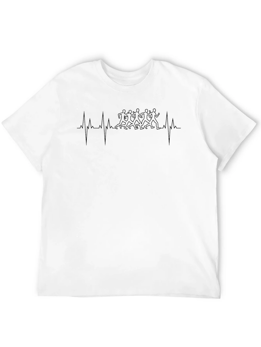 Runner Heartbeat T-Shirt - Black Graphic Tee product image 11