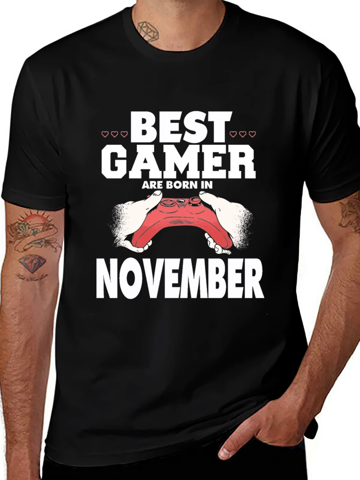 Best Gamer Born in November Black T-Shirt product image 1