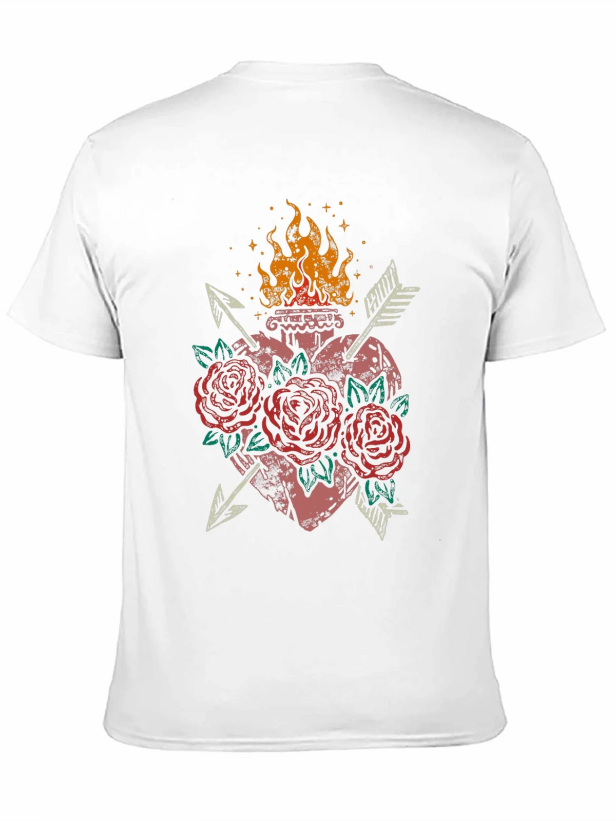 Flaming Heart Roses Arrows Graphic Tee product image 10