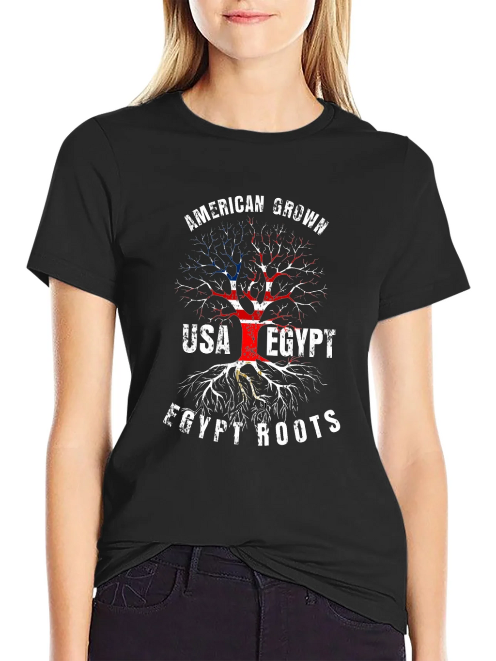 American Grown Egypt Roots Graphic T-Shirt product image 2