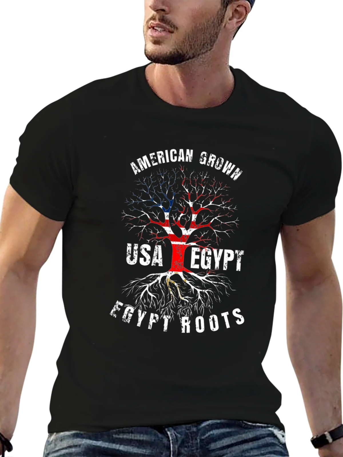 American Grown Egypt Roots Graphic T-Shirt product image 6