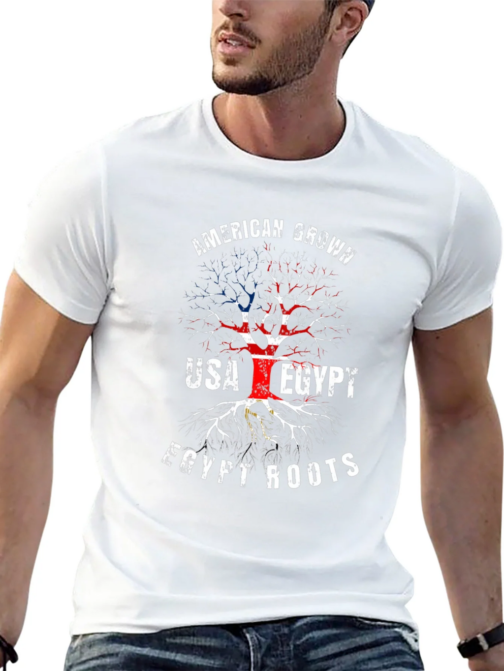 American Grown Egypt Roots Graphic T-Shirt product image 12