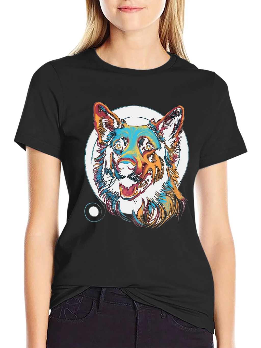 Cool Dog Graphic T-Shirt - Unisex Black Tee product image 2