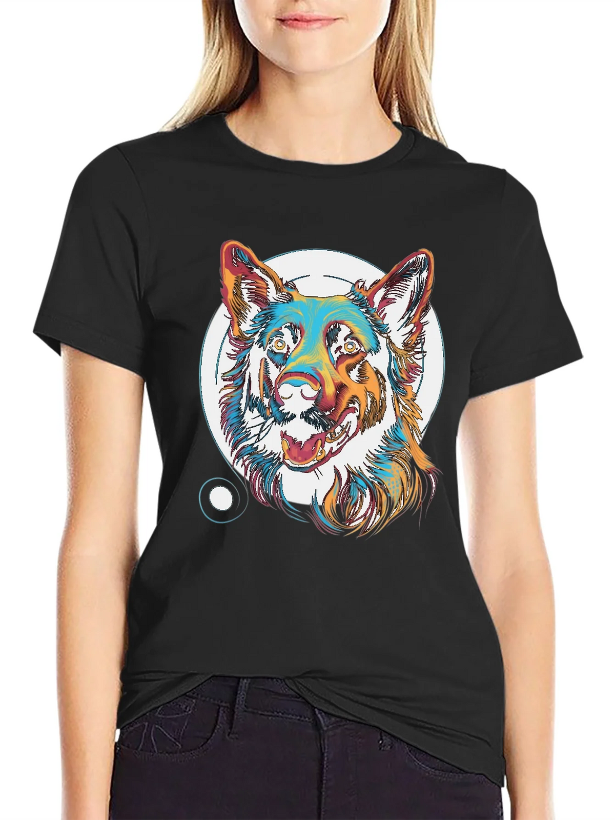 Cool Dog Graphic T-Shirt - Unisex Black Tee product image 2