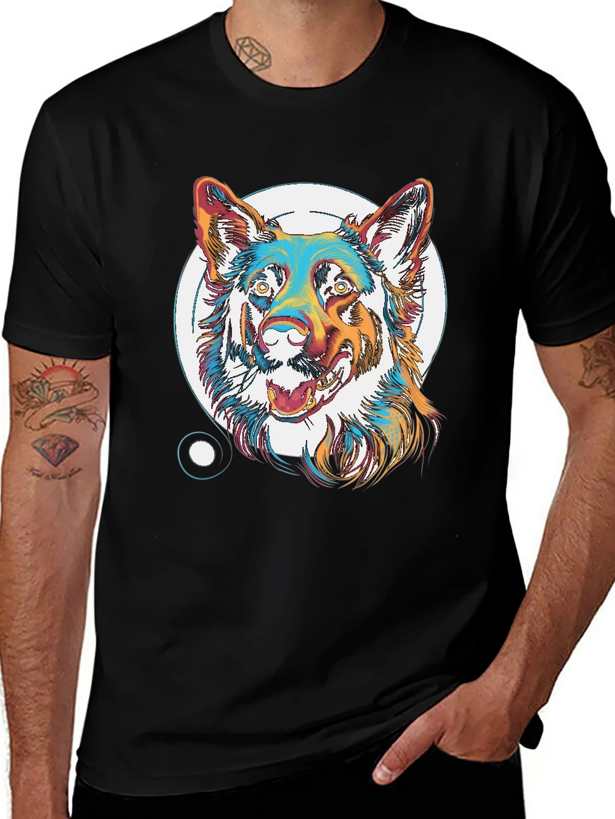 Cool Dog Graphic T-Shirt - Unisex Black Tee product image 1