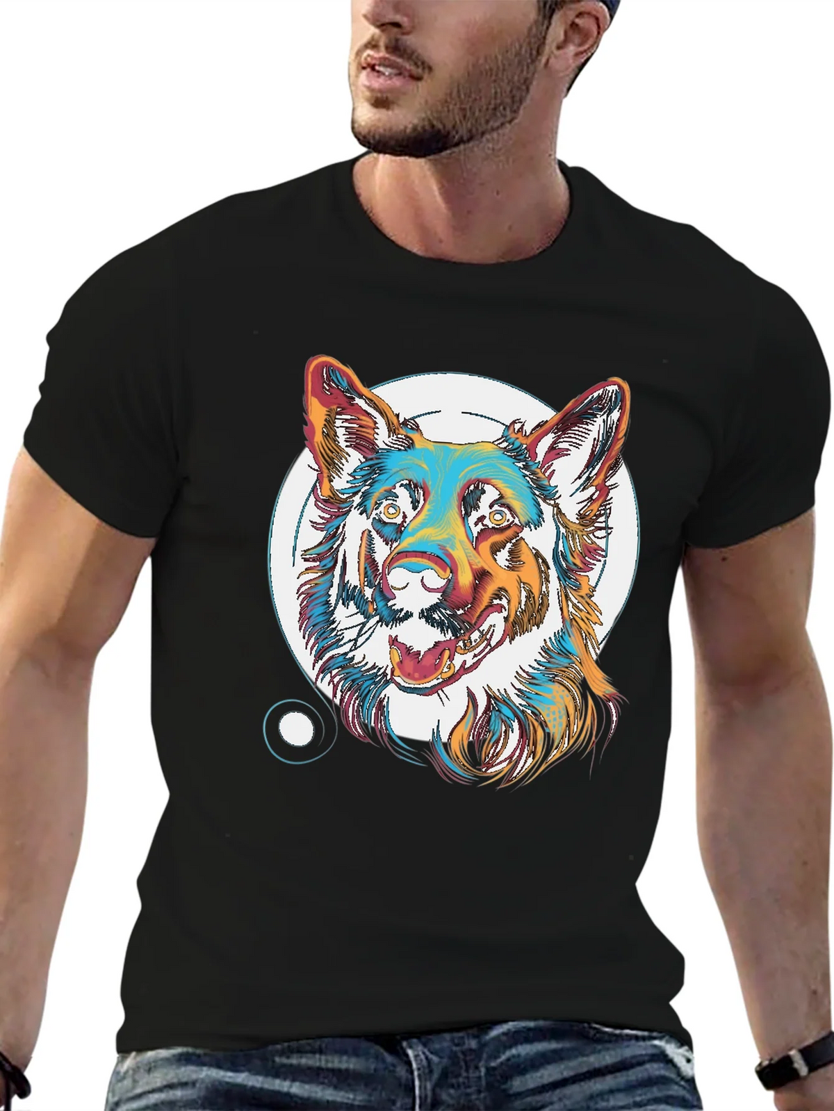 Cool Dog Graphic T-Shirt - Unisex Black Tee product image 6