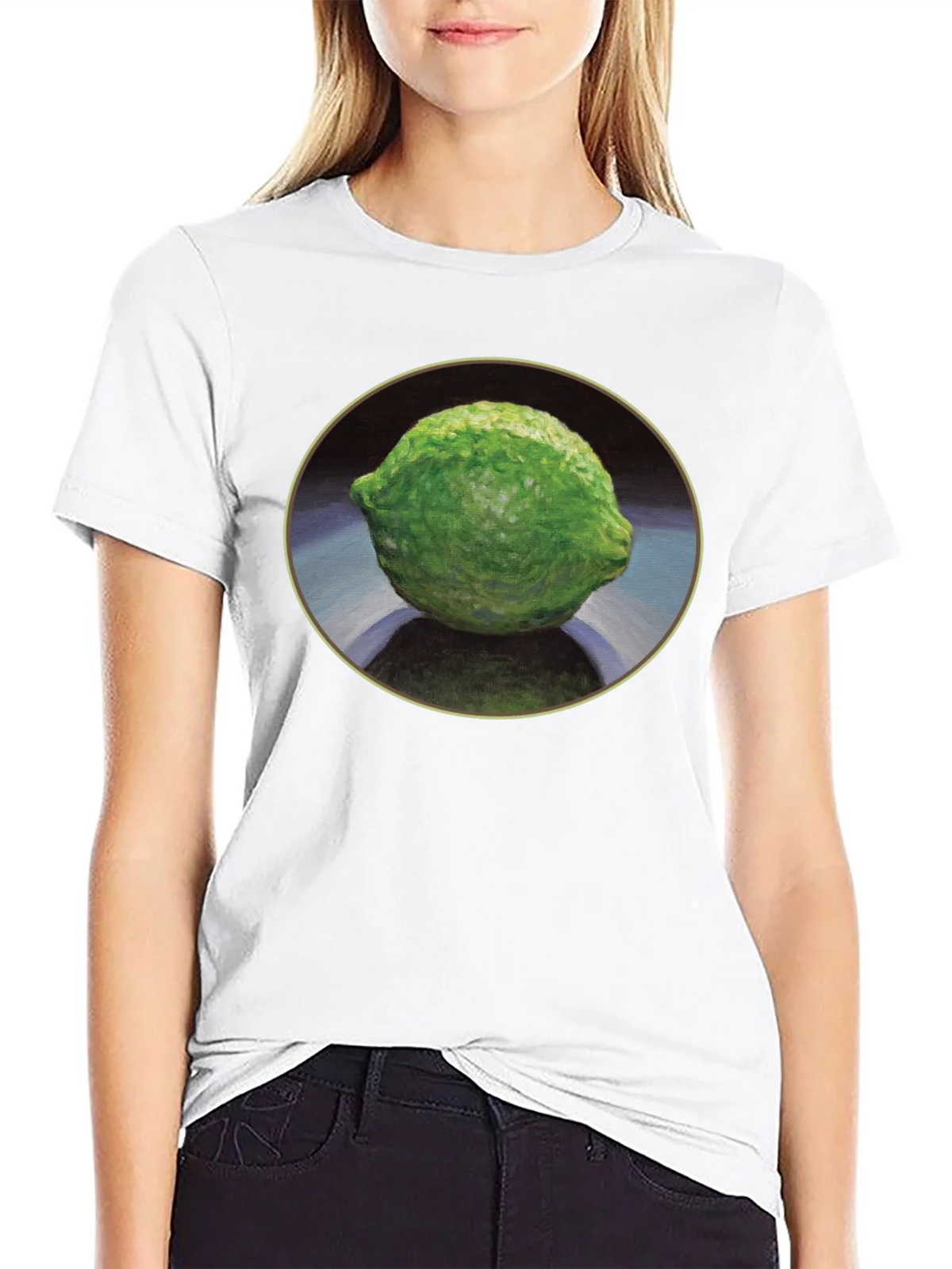 Lime Still Life Black T-Shirt product image 8
