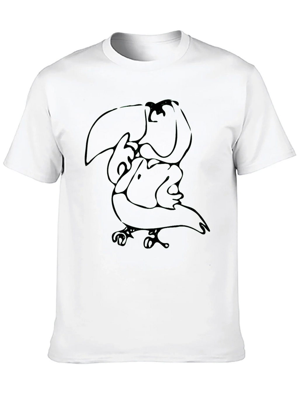 Abstract Toucan Graphic Tee - Black Cotton Casual Shirt product image 9