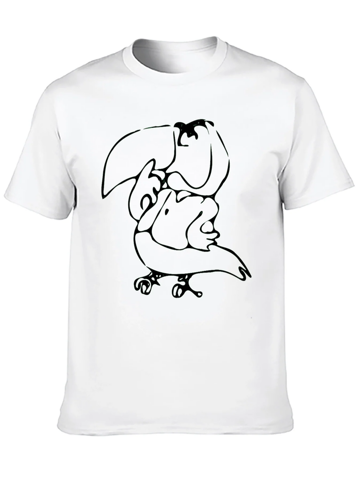 Abstract Toucan Graphic Tee - Black Cotton Casual Shirt product image 9