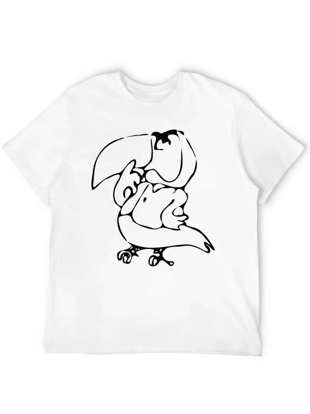 Abstract Toucan Graphic Tee - Black Cotton Casual Shirt product image 11