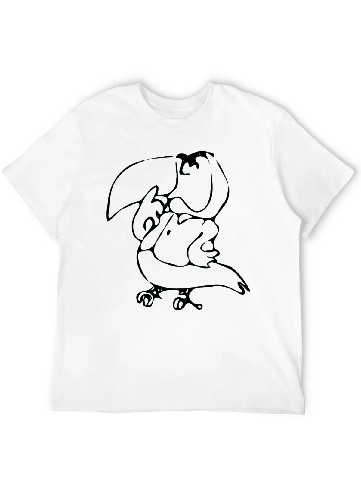 Abstract Toucan Graphic Tee - Black Cotton Casual Shirt product image 11