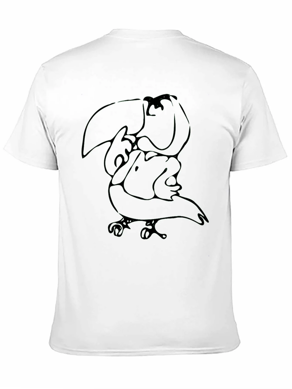 Abstract Toucan Graphic Tee - Black Cotton Casual Shirt product image 10