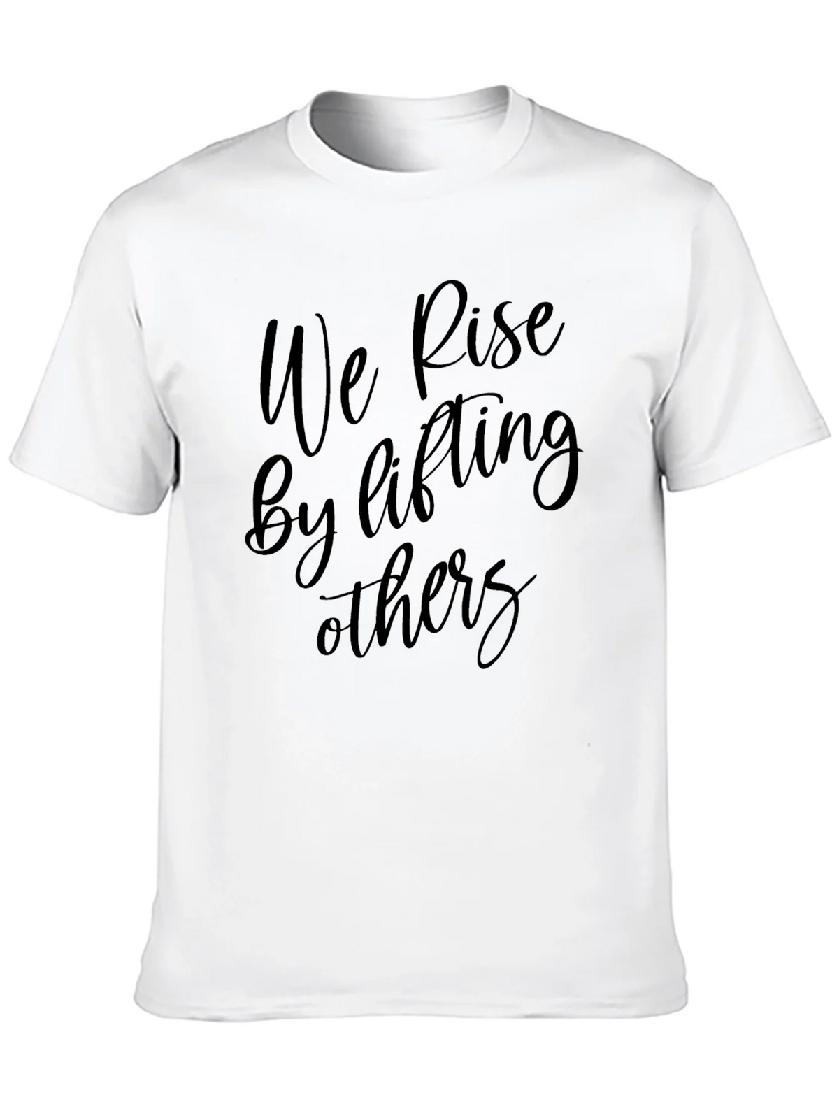 Inspirational Black T-Shirt: We Rise by Lifting Others product image 9