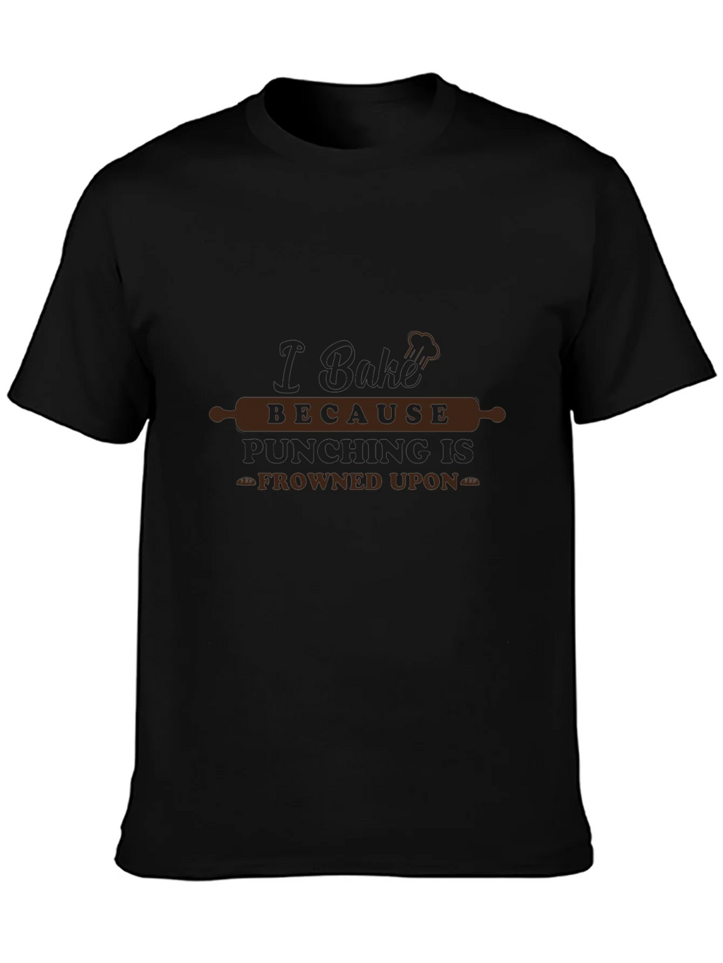 I Bake Because Punching Is Frowned Upon Black Tee product image 3