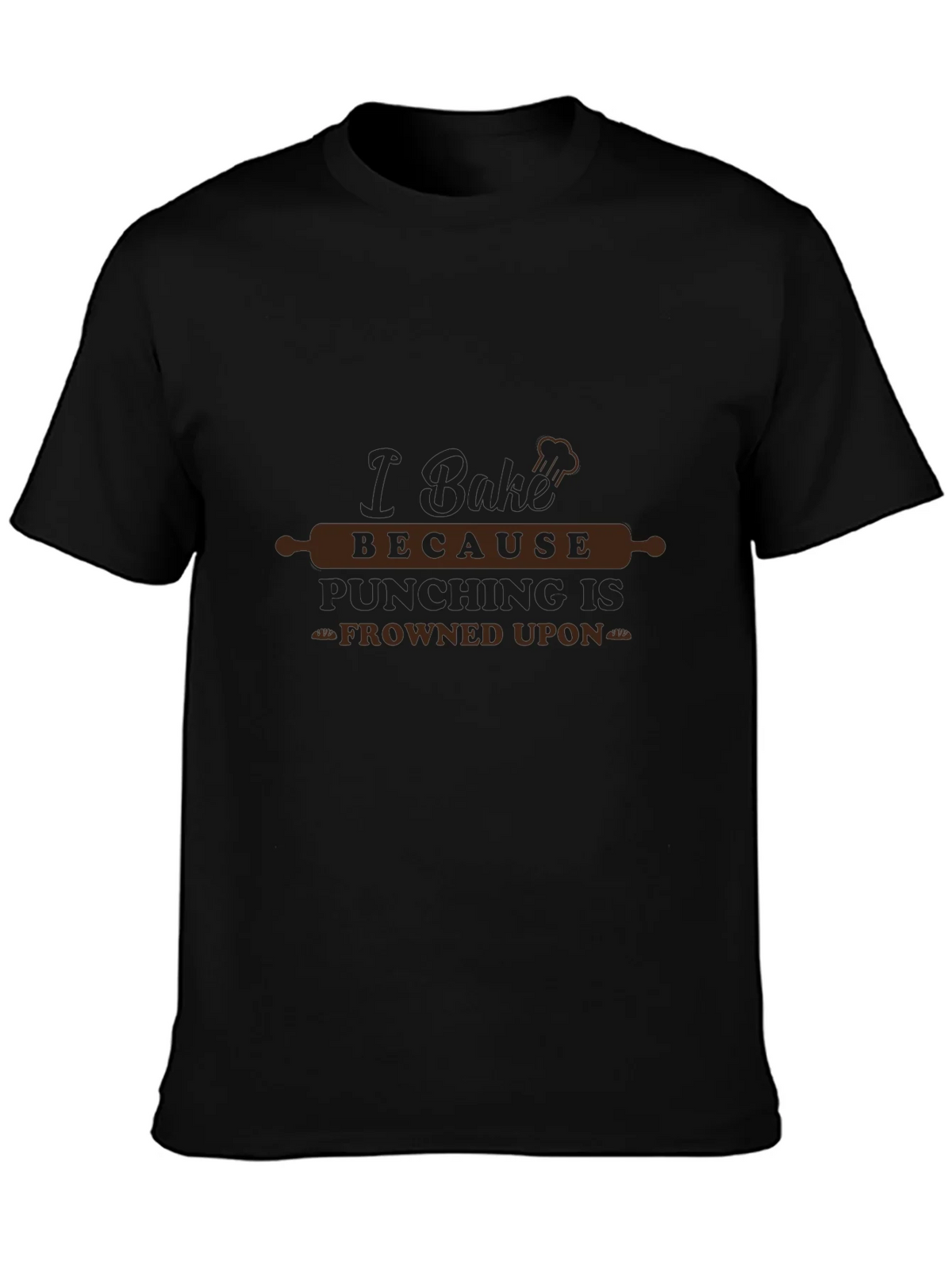 I Bake Because Punching Is Frowned Upon Black Tee product image 3