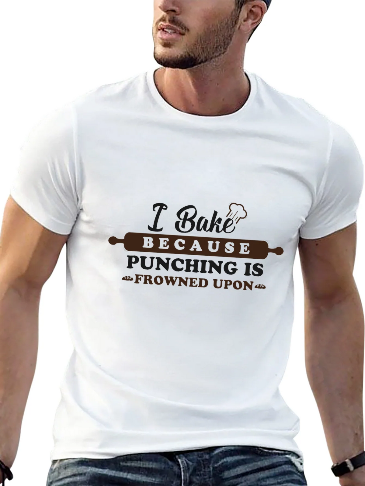 I Bake Because Punching Is Frowned Upon Black Tee product image 12