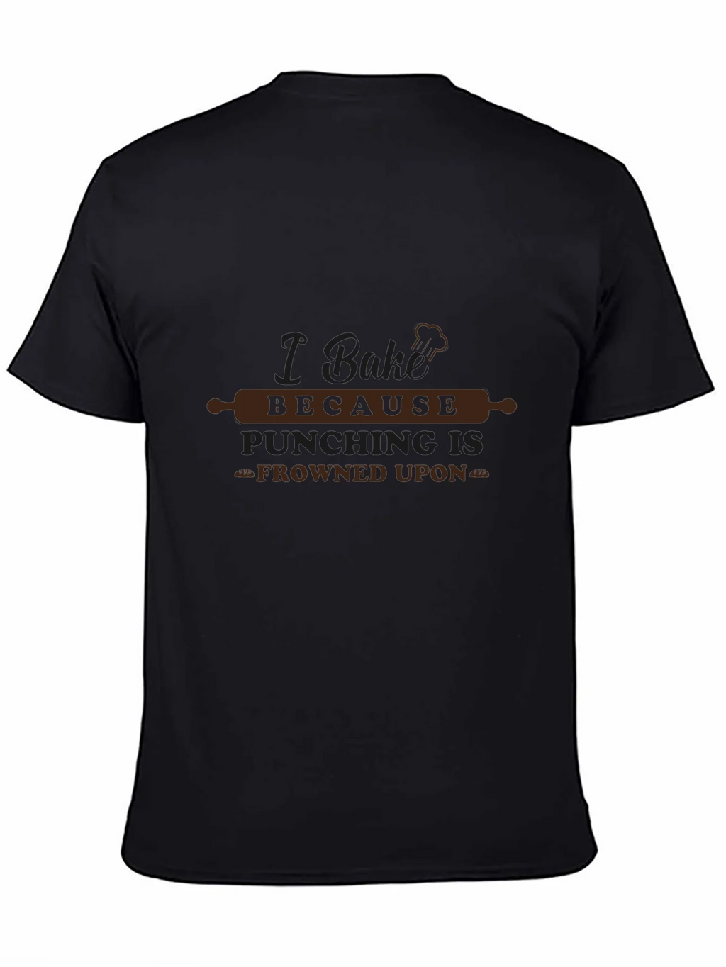 I Bake Because Punching Is Frowned Upon Black Tee product image 4