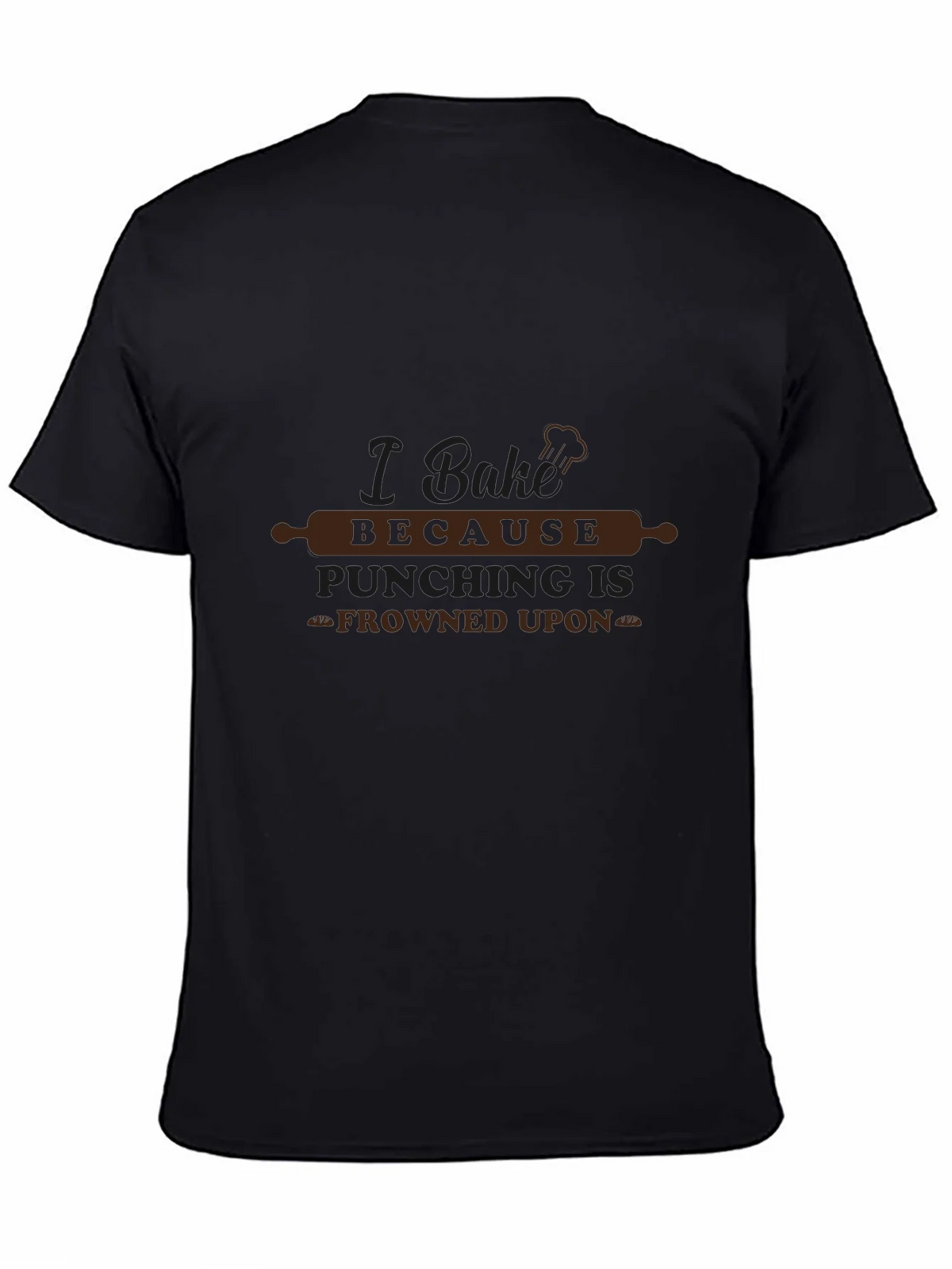 I Bake Because Punching Is Frowned Upon Black Tee product image 4