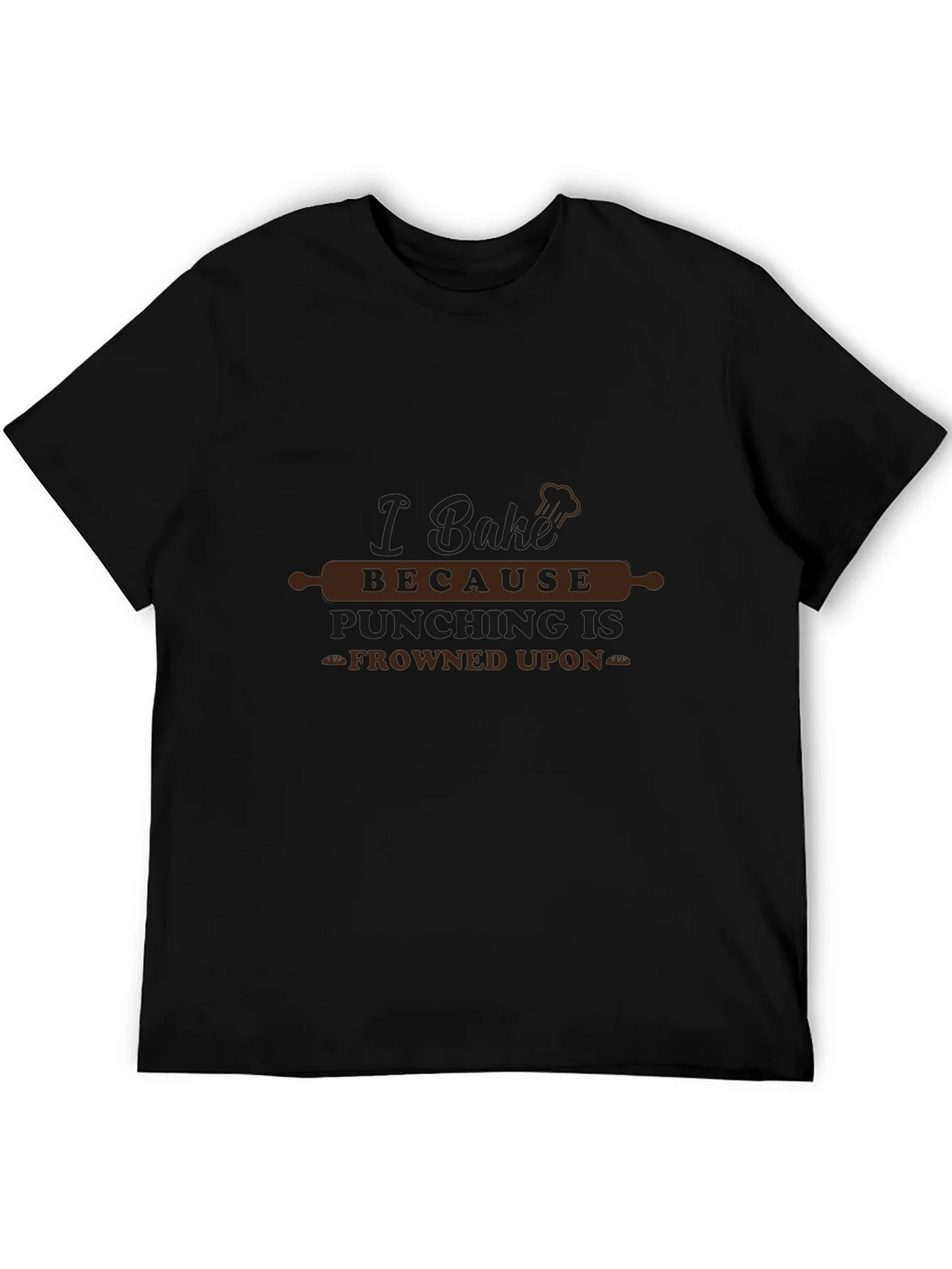 I Bake Because Punching Is Frowned Upon Black Tee product image 5