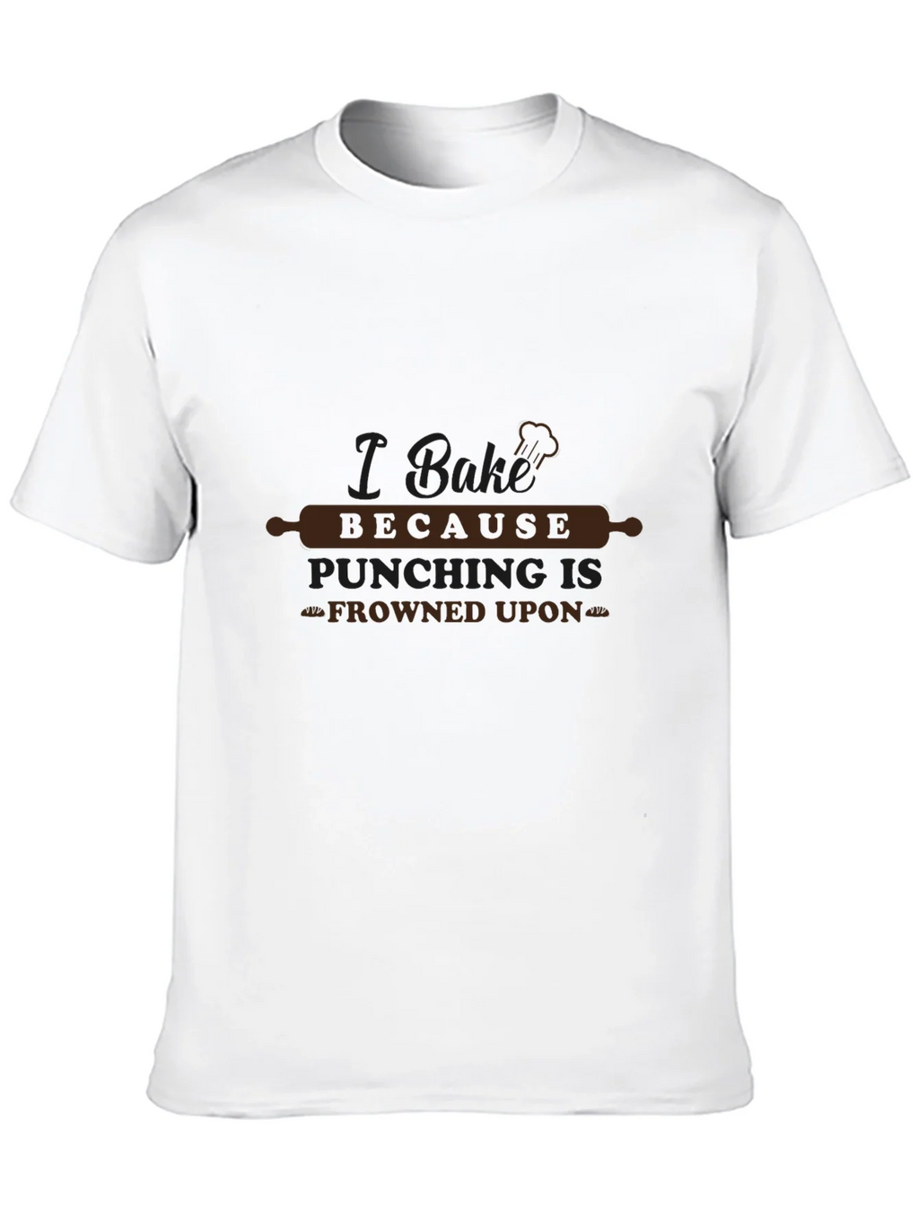 I Bake Because Punching Is Frowned Upon Black Tee product image 9