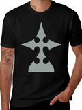 Mens Black T-Shirt with Gray Emblem product image 1