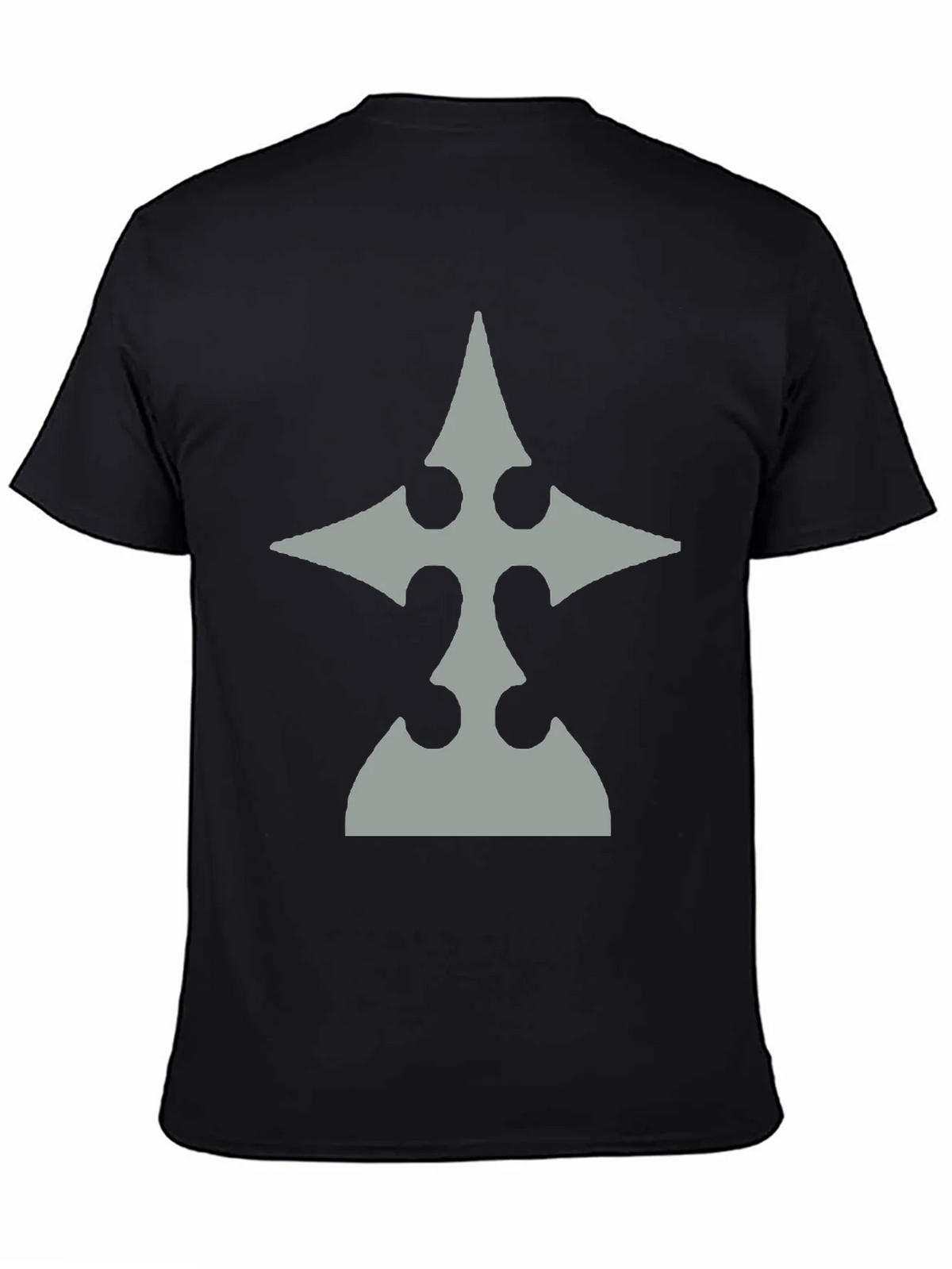 Mens Black T-Shirt with Gray Emblem product image 4