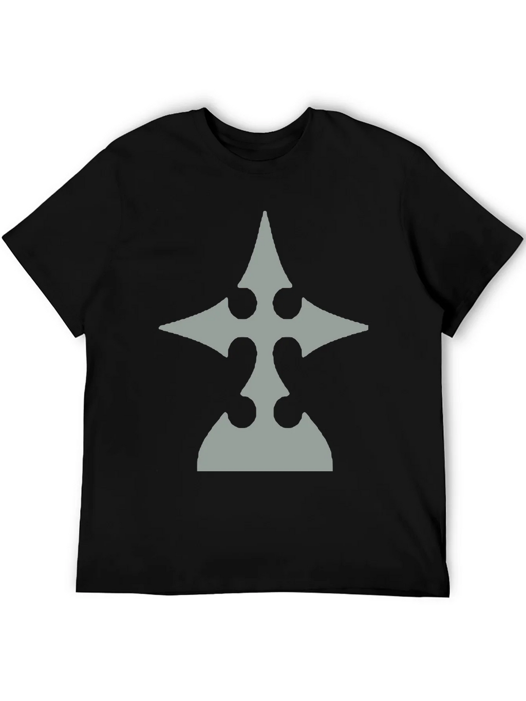Mens Black T-Shirt with Gray Emblem product image 5