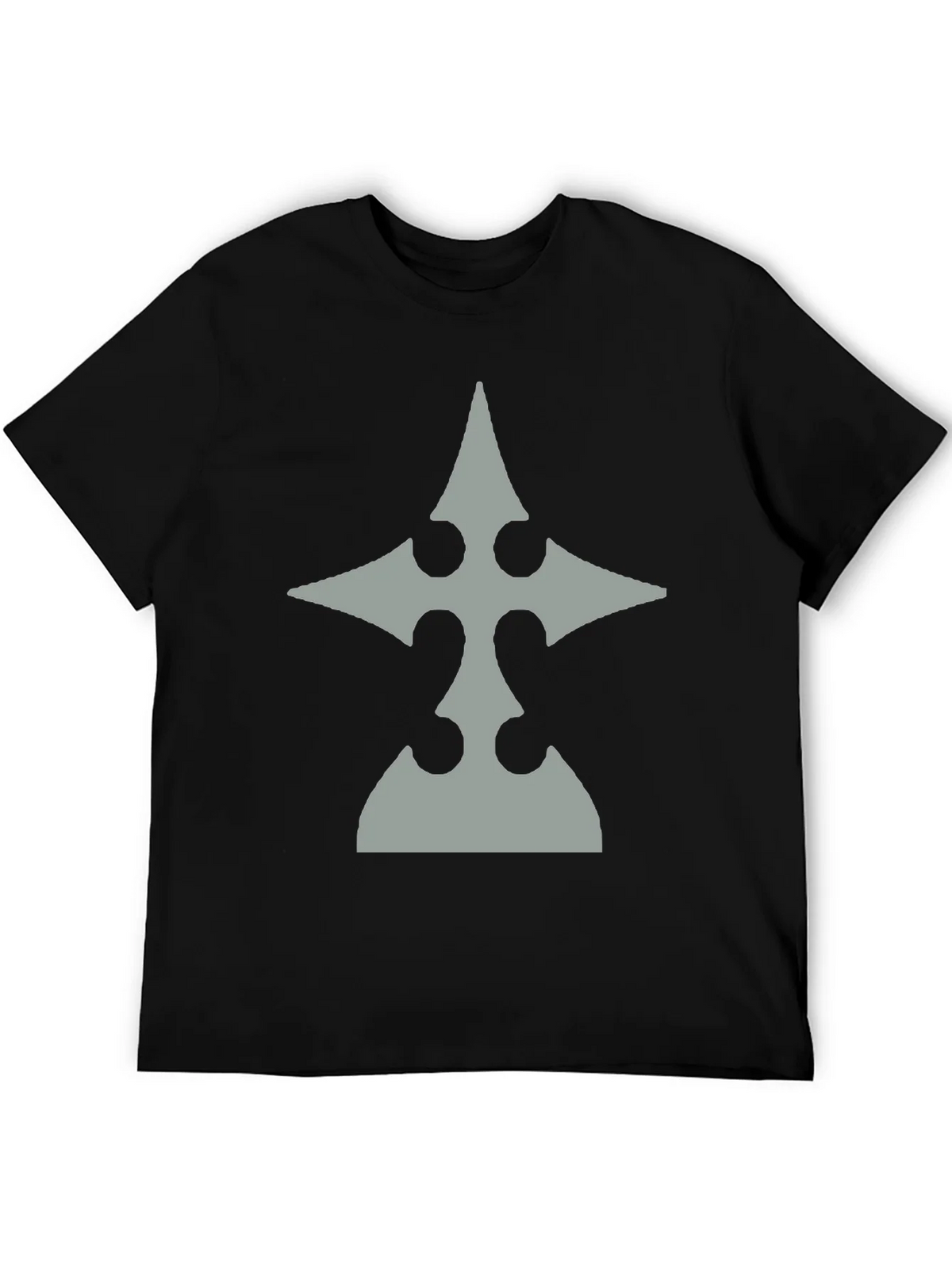 Mens Black T-Shirt with Gray Emblem product image 5