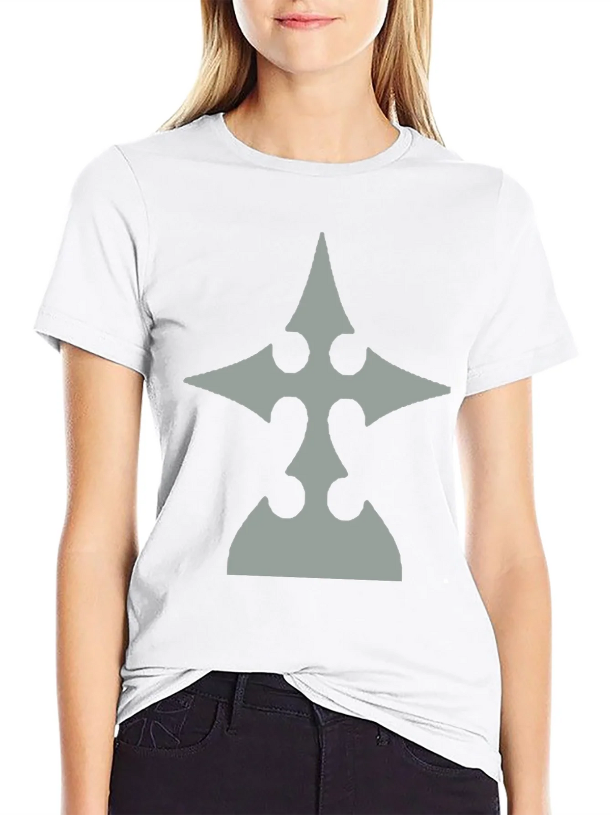Mens Black T-Shirt with Gray Emblem product image 8