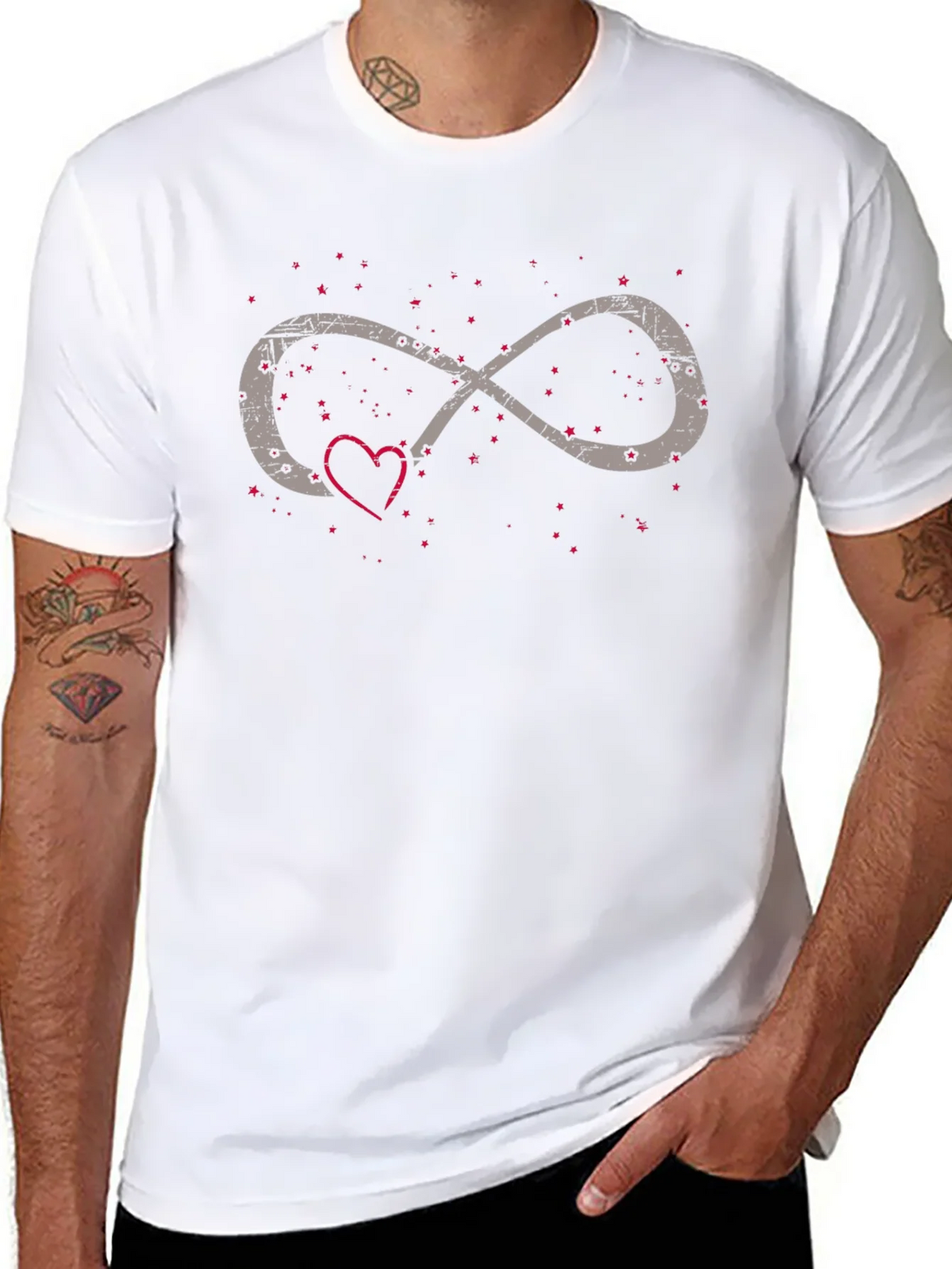 Infinity Love Heart Graphic Tee - Black Casual Shirt product image 7