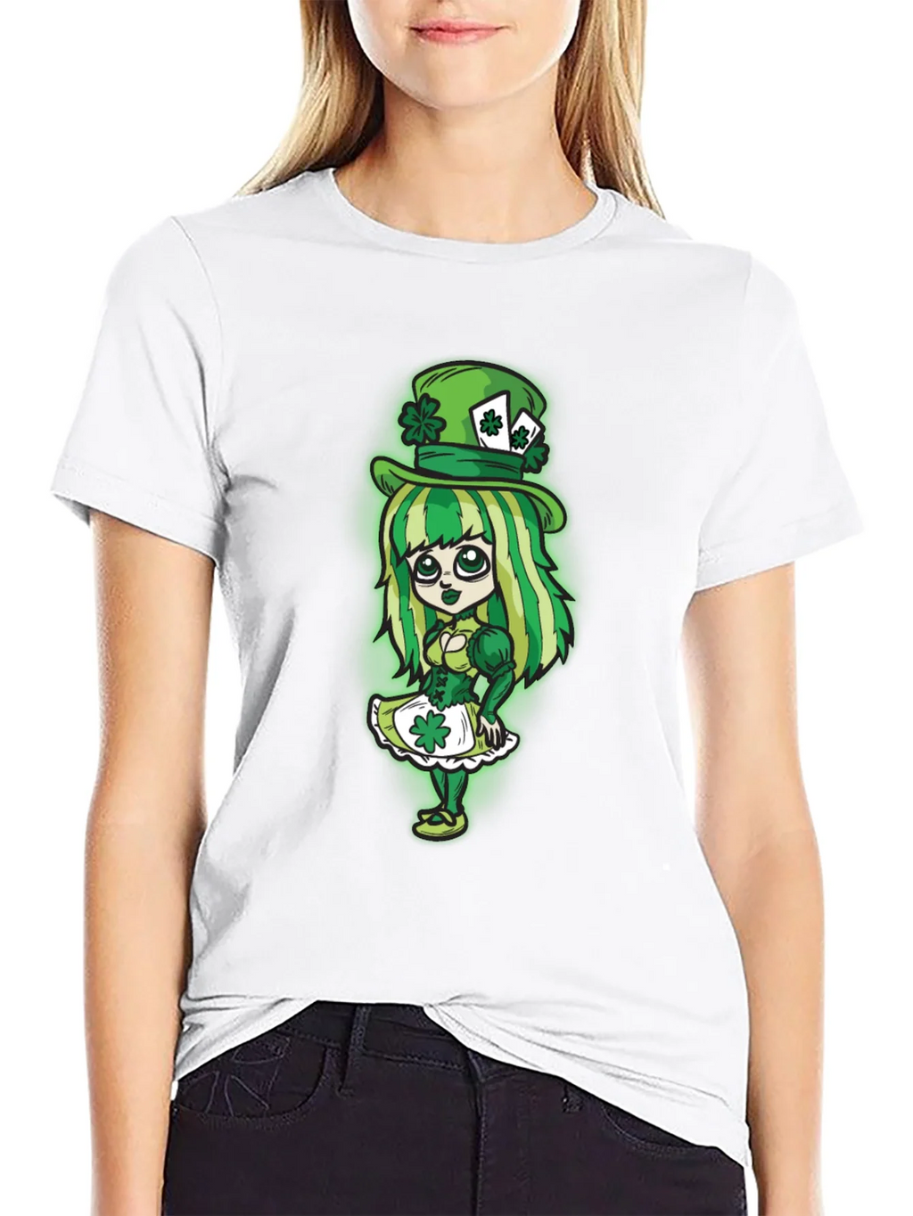 St. Patricks Day Leprechaun Girl Graphic Tee product image 6