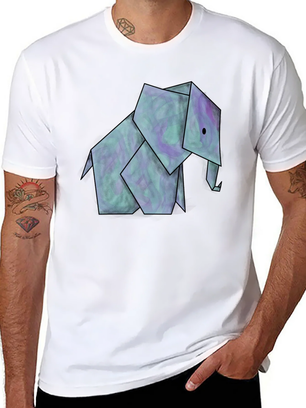 Origami Elephant Graphic Tee - Unique Design product image 7