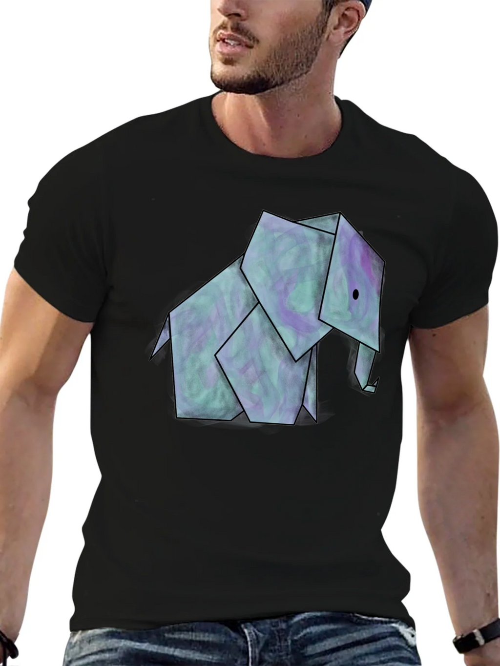 Origami Elephant Graphic Tee - Unique Design product image 6