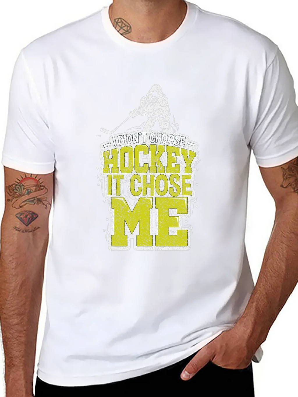 I Didnt Choose Hockey It Chose Me T-Shirt product image 7
