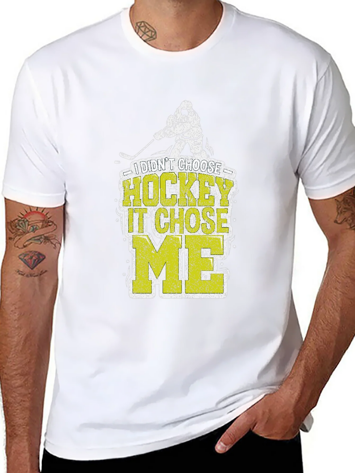 I Didnt Choose Hockey It Chose Me T-Shirt product image 7