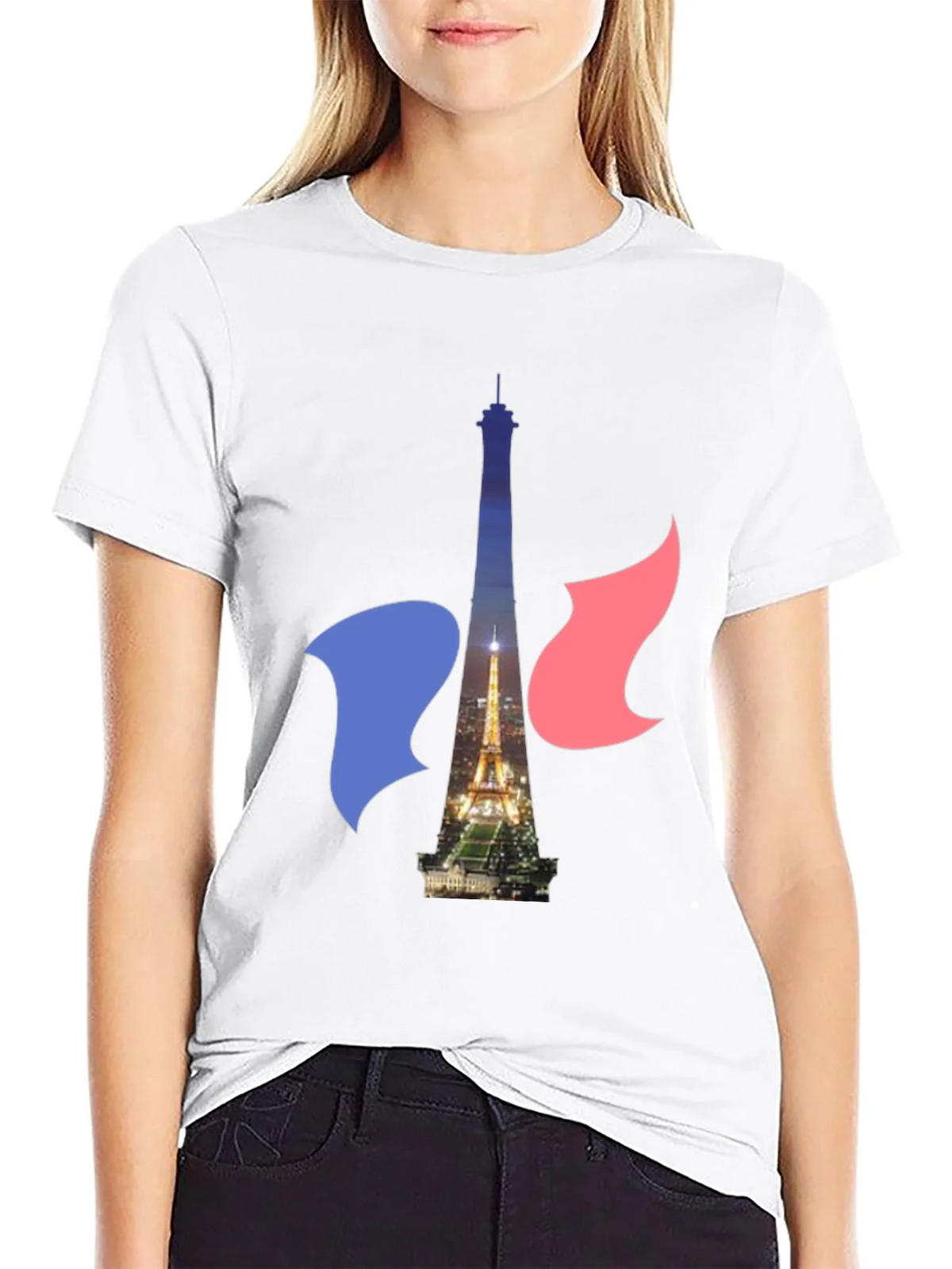 Paris Eiffel Tower Graphic Tee - French Flag product image 8
