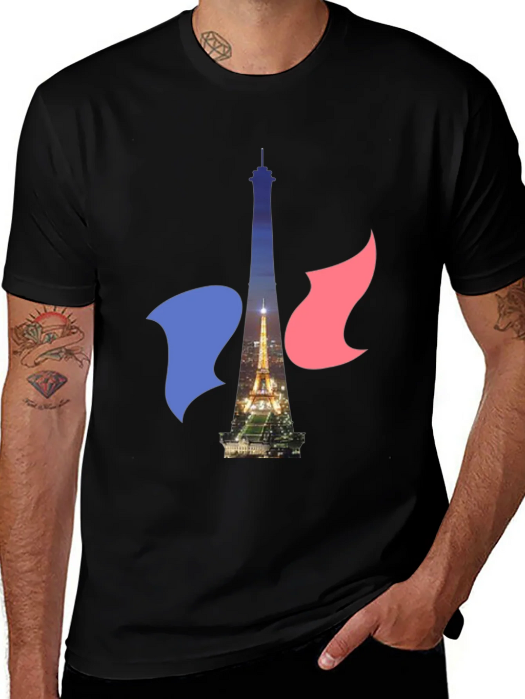 Paris Eiffel Tower Graphic Tee - French Flag product image 1