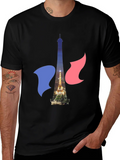 Paris Eiffel Tower Graphic Tee - French Flag product image 1