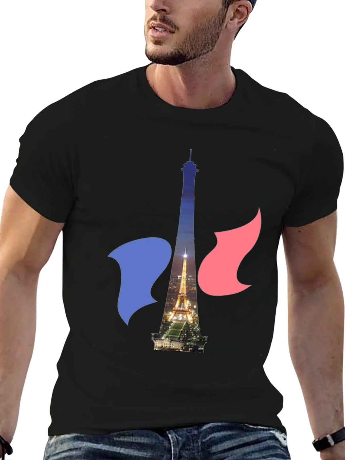 Paris Eiffel Tower Graphic Tee - French Flag product image 6