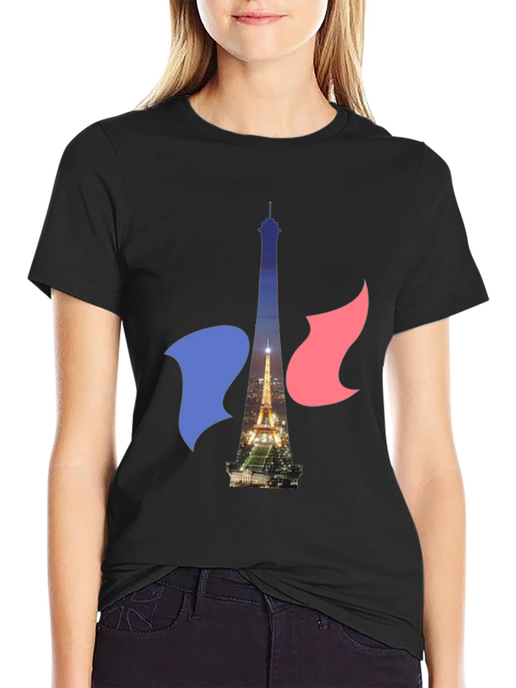 Paris Eiffel Tower Graphic Tee - French Flag product image 2