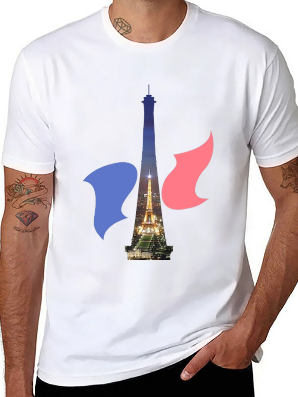 Paris Eiffel Tower Graphic Tee - French Flag product image 7