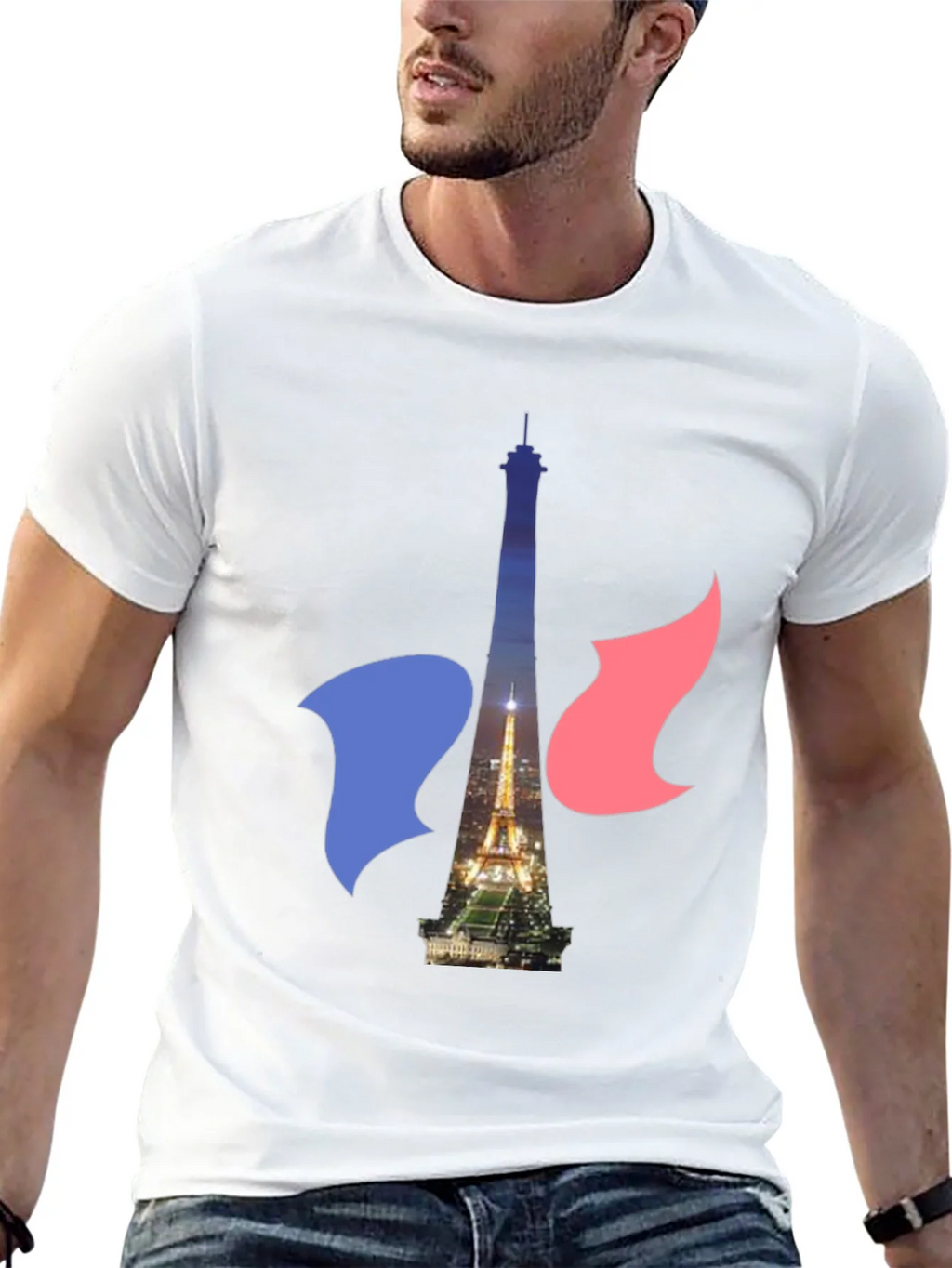 Paris Eiffel Tower Graphic Tee - French Flag product image 12